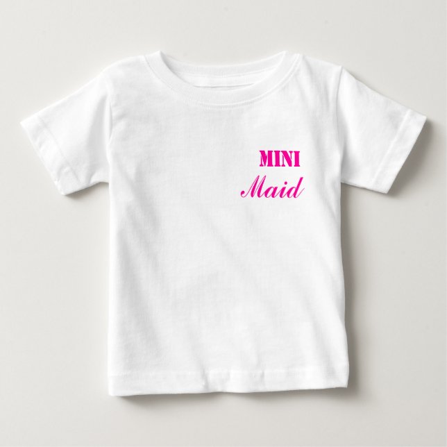 T-shirt Pour Bébé Mini Chemise Maid Bébé rose/blanc (Devant)