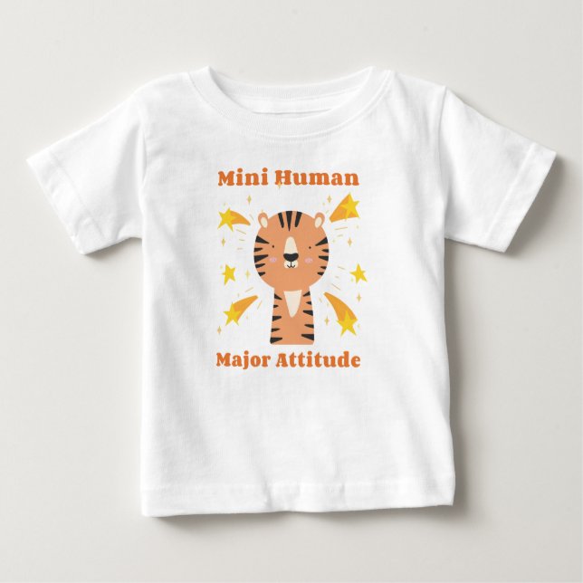 T-shirt Pour Bébé Mini humain, attitude majeure (Devant)