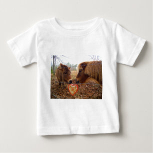 T-shirt Pour Bébé Miniature Donkey & Horse Valentine Heart