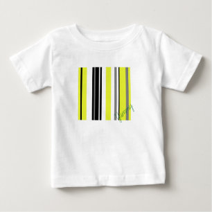 T-shirt Pour Bébé Minimalisme Jaune Bandes Noires