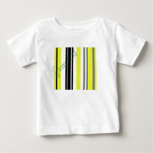 T-shirt Pour Bébé Minimalisme Jaune Bandes Noires