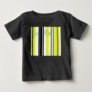T-shirt Pour Bébé Minimalisme Jaune Bandes Noires