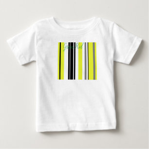 T-shirt Pour Bébé Minimalisme Jaunes Rayures Noires