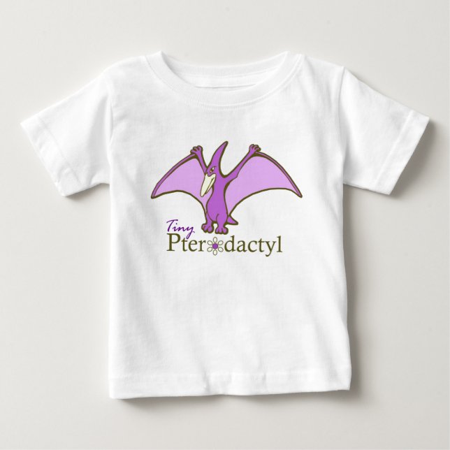 T-shirt Pour Bébé Minuscule Pterodactyl, Violet (Devant)