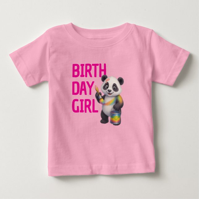 T-shirt Pour Bébé Miro the Dreamer Panda 1st Birthday Girl  Baby T (Devant)
