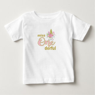 T-shirt Pour Bébé Miss onederful Unicorn 1er anniversaire