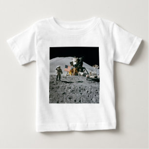 T-shirt Pour Bébé Mission Apollo Moon, astronaute et drapeau américa