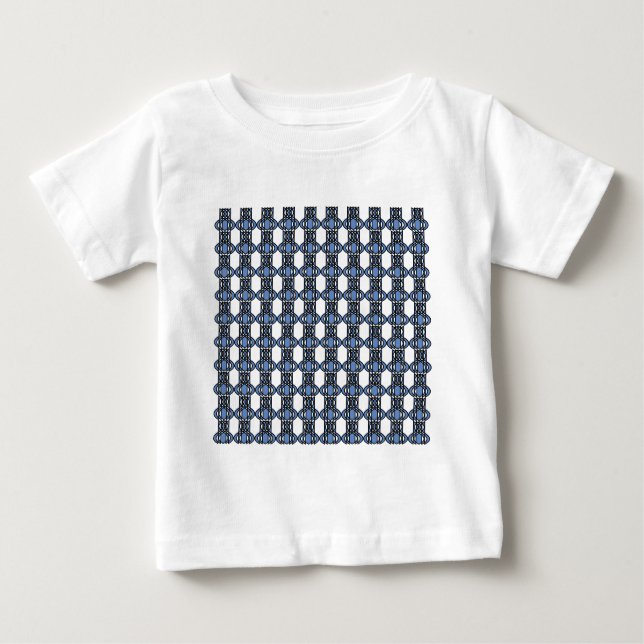 T-shirt Pour Bébé Mod Retro Blue Abstrait Scarab Motif (Devant)