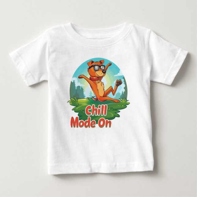 T-shirt Pour Bébé Mode Chien Chill (Devant)