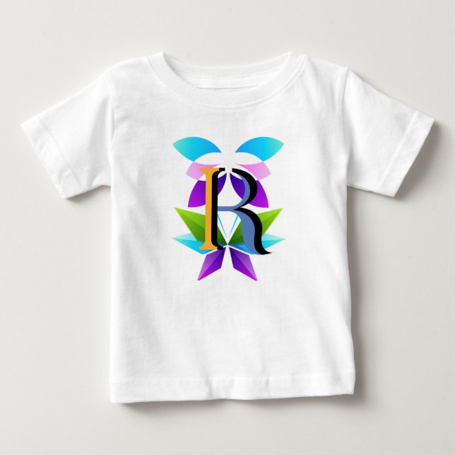 T-shirt Pour Bébé Modèle de conception de logo de lettre r initiale  (Devant)