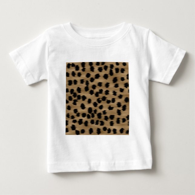 T-shirt Pour Bébé Modèle noir et Brown d'impression de guépard (Devant)