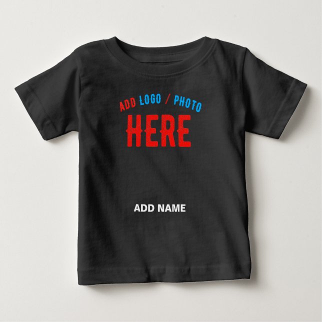 T-SHIRT POUR BÉBÉ MODERNE ET MODERNE PERSONNALISABLE NOIR VÉRIFIÉ (Devant)