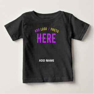 T-SHIRT POUR BÉBÉ MODERNE ET MODERNE PERSONNALISABLE NOIR VÉRIFIÉ