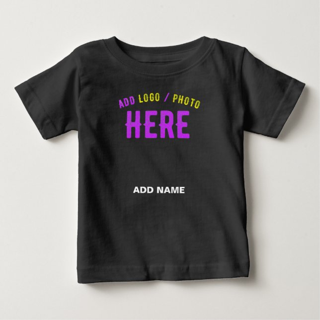 T-SHIRT POUR BÉBÉ MODERNE ET MODERNE PERSONNALISABLE NOIR VÉRIFIÉ (Devant)