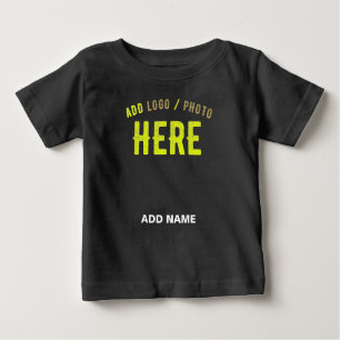 T-SHIRT POUR BÉBÉ MODERNE ET MODERNE PERSONNALISABLE NOIR VÉRIFIÉ