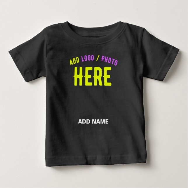 T-SHIRT POUR BÉBÉ MODERNE ET MODERNE PERSONNALISABLE NOIR VÉRIFIÉ (Devant)