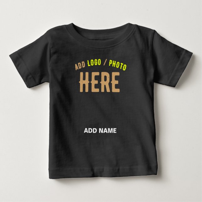 T-SHIRT POUR BÉBÉ MODERNE ET MODERNE PERSONNALISABLE NOIR VÉRIFIÉ (Devant)