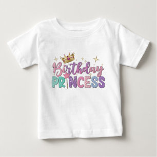 T-shirt Pour Bébé Moderne Script Anniversaire princesse Bébé