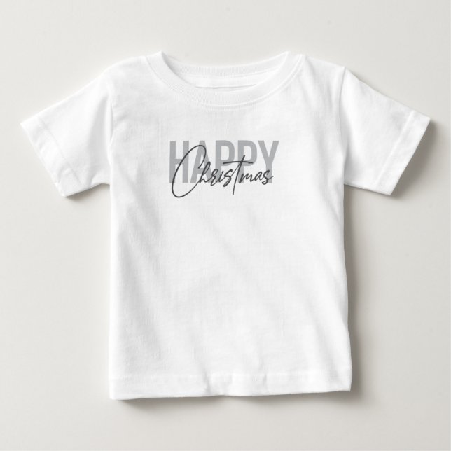 T-shirt Pour Bébé Moderne, simple, conception urbaine Joyeux Noël (Devant)