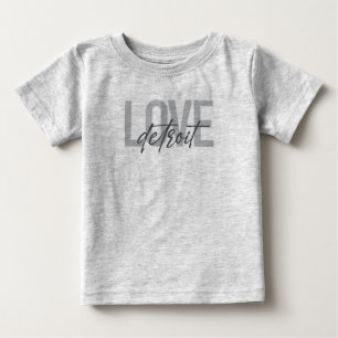 T-shirt Pour Bébé Moderne, simple, cool, design urbain J'aime Detroi