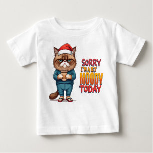 T-shirt Pour Bébé Moeur de Noël de chat grincheux