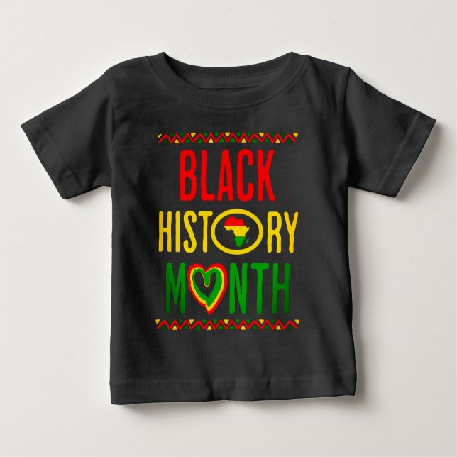 T-shirt Pour Bébé Mois noir, 19 juin, Mois de l'histoire noire (Devant)