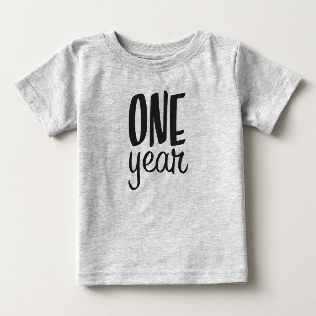 T-shirt Pour Bébé MOIS VIEILLES un an (Devant)
