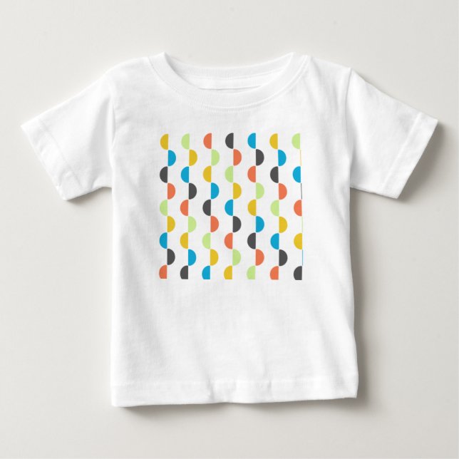 T-shirt Pour Bébé Moitié-cercles modernes du milieu du siècle (Devant)