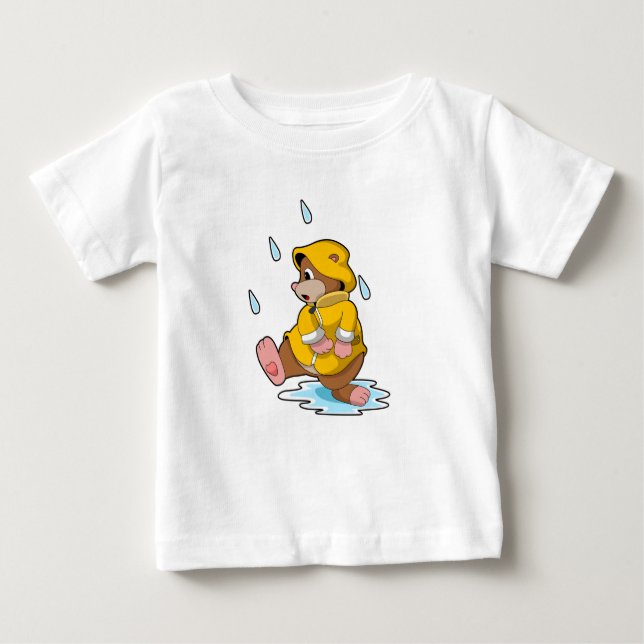 T-shirt Pour Bébé Mole à la pluie avec Raindrops (Devant)