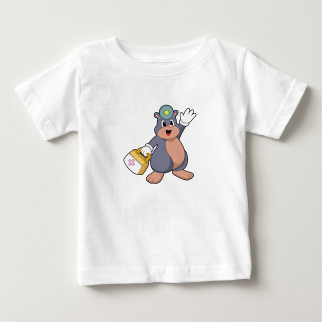 T-shirt Pour Bébé Mole as Nurse with First aid kit.PNG (Devant)
