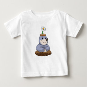 T-shirt Pour Bébé Mole avec Fleur marguerite