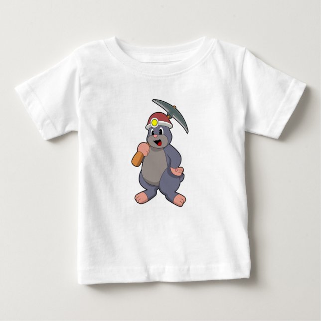 T-shirt Pour Bébé Mole avec Pickaxe (Devant)