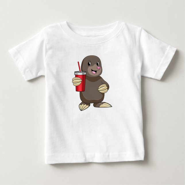 T-shirt Pour Bébé Mole avec tasse à boire (Devant)