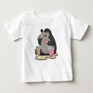 T-shirt Pour Bébé Mole en chanteur avec microphone