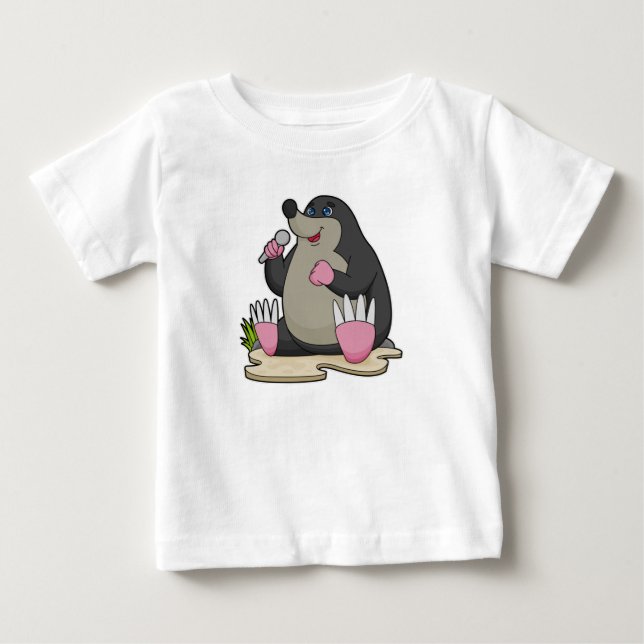 T-shirt Pour Bébé Mole en chanteur avec microphone (Devant)