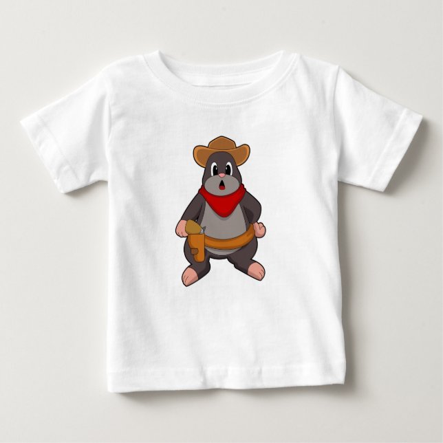 T-shirt Pour Bébé Mole en cowboy (Devant)