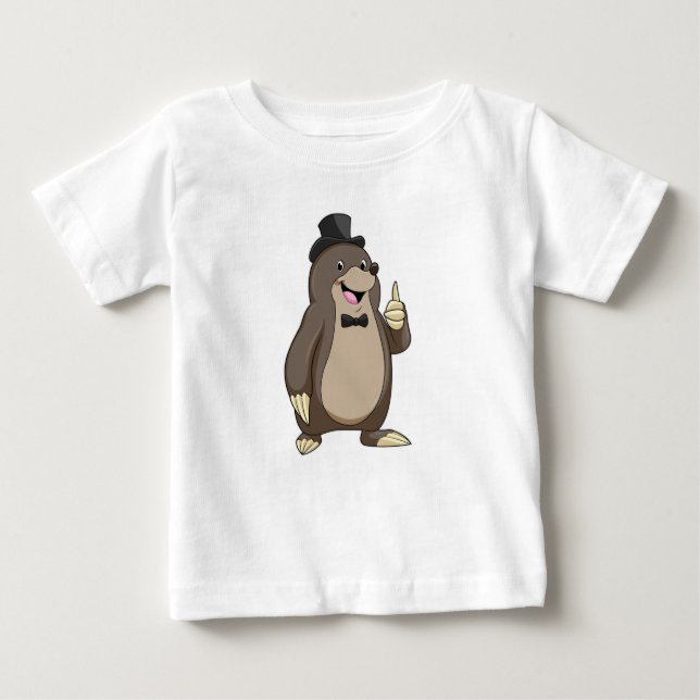 T-shirt Pour Bébé Mole en Groom avec Cravate (Devant)