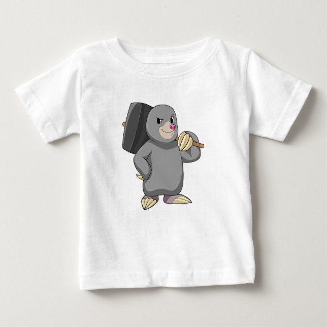 T-shirt Pour Bébé Mole en Handyman avec Hammer (Devant)