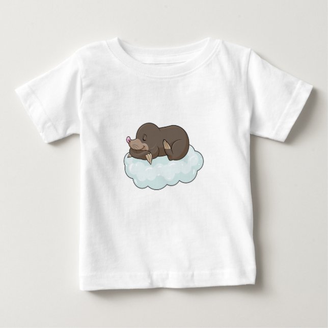 T-shirt Pour Bébé Mole sur nuages (Devant)