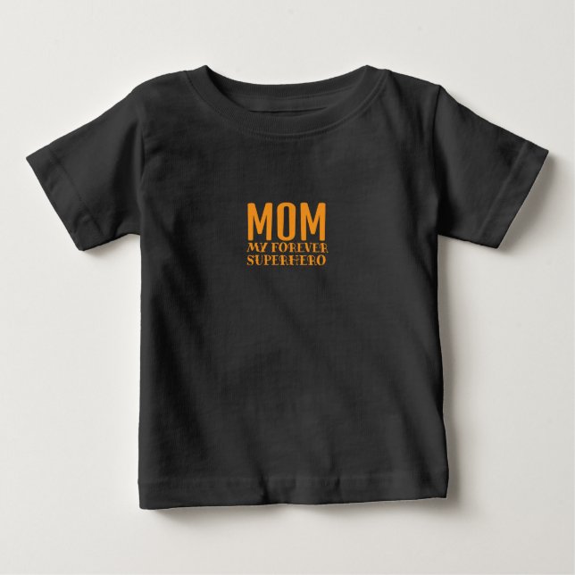 T-shirt Pour Bébé Mom My Forever Superhero orange (Devant)
