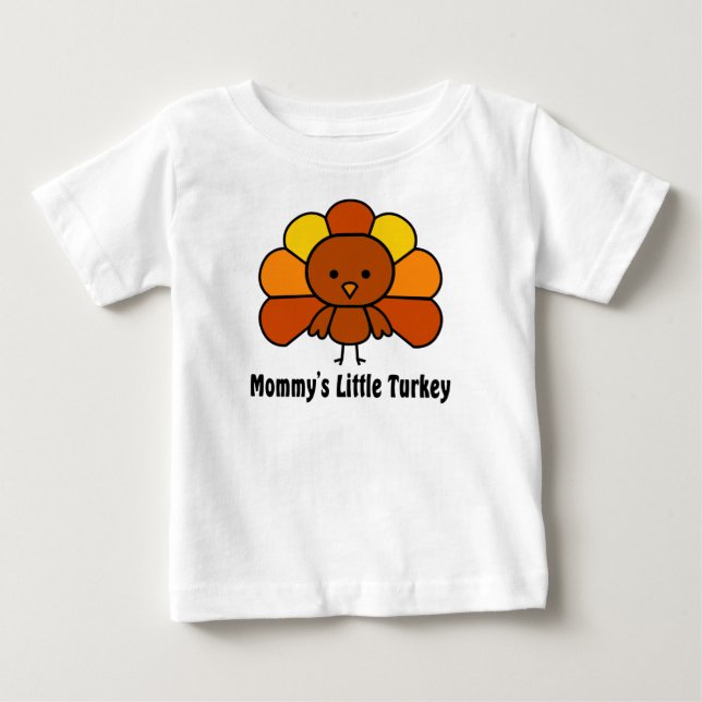 T-shirt Pour Bébé Mommys Little Turkey (Devant)