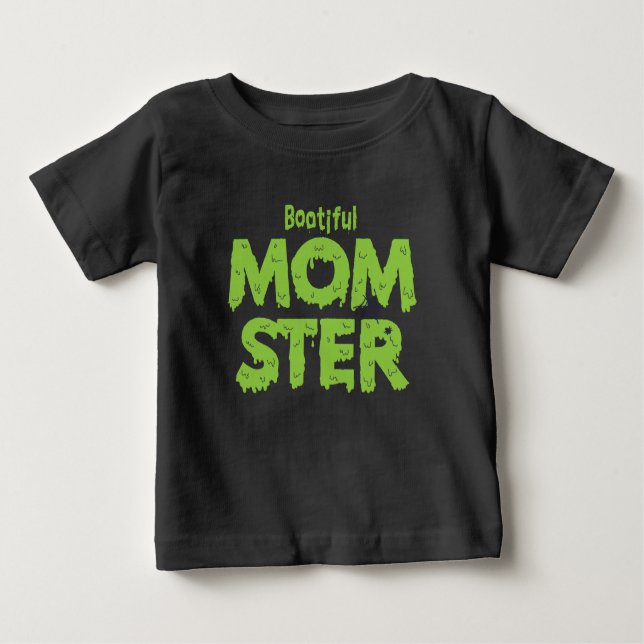 T-shirt Pour Bébé Momster Botieux Maman Funny Puns Halloween (Devant)