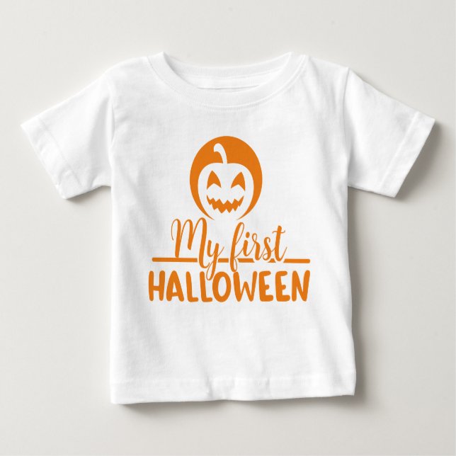 T-shirt Pour Bébé Mon 1er Citrouille orange d'Halloween (Devant)