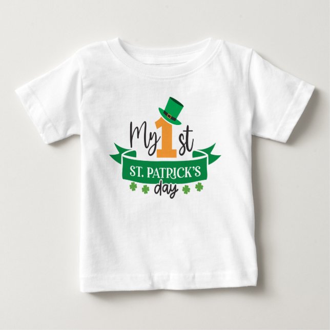 T-shirt Pour Bébé Mon 1er jour Patrick Saint Patrick's Day (Devant)