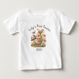 T-shirt Pour Bébé Mon 1er lapin de Pâques mignon cadeau Personnalisé