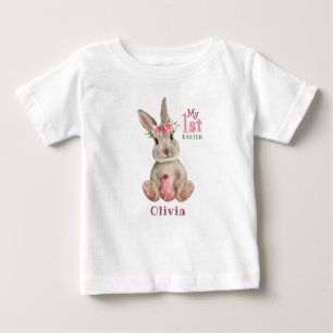 T-shirt Pour Bébé Mon 1er Pâques - Lapin lapin et Oeuf Peint