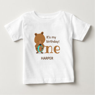 T-shirt Pour Bébé Mon Anniversaire Porte Un Nom Premier Anniversaire