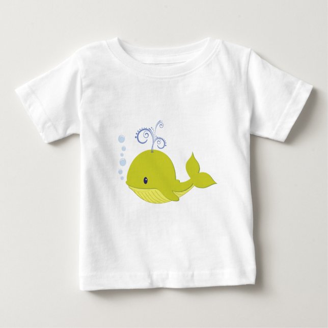 T-shirt Pour Bébé Mon bébé Baleine verte (Devant)