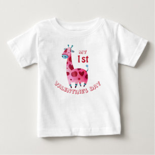 T-shirt Pour Bébé Mon bébé girafe pour la Saint-Valentin