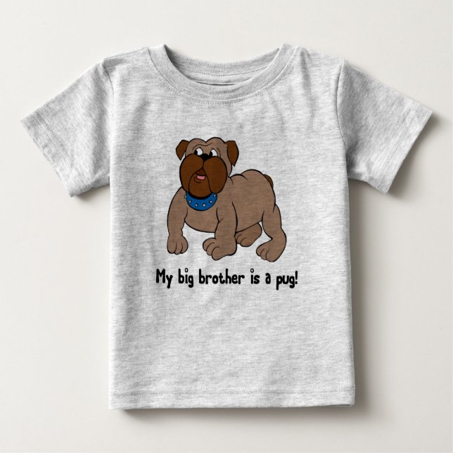 T-shirt Pour Bébé Mon Big Brother est un Carlin frère Tee - shirt (Devant)